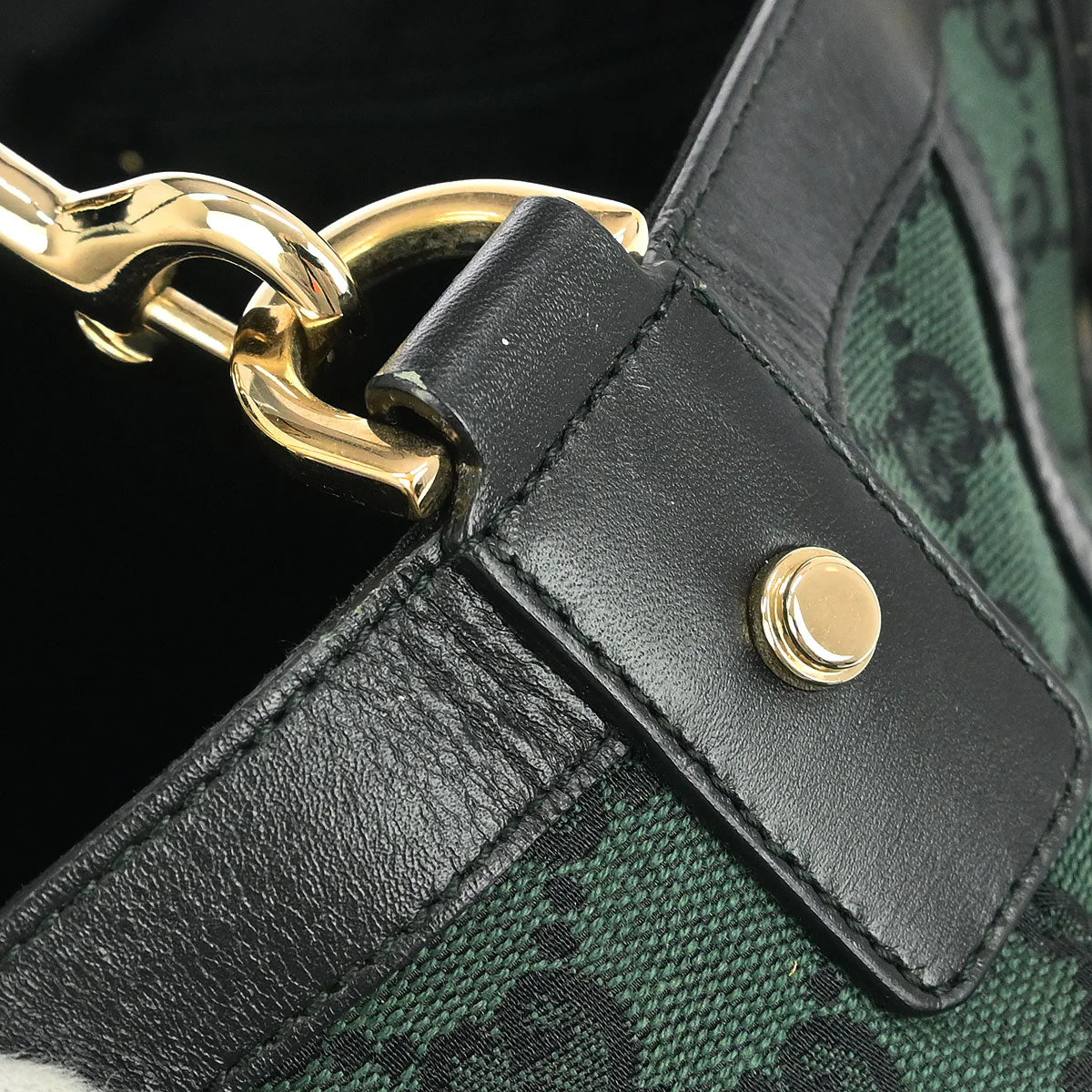 Gucci Green Canvas GG Hobo 2way Shoulder Handbag - Image 6
