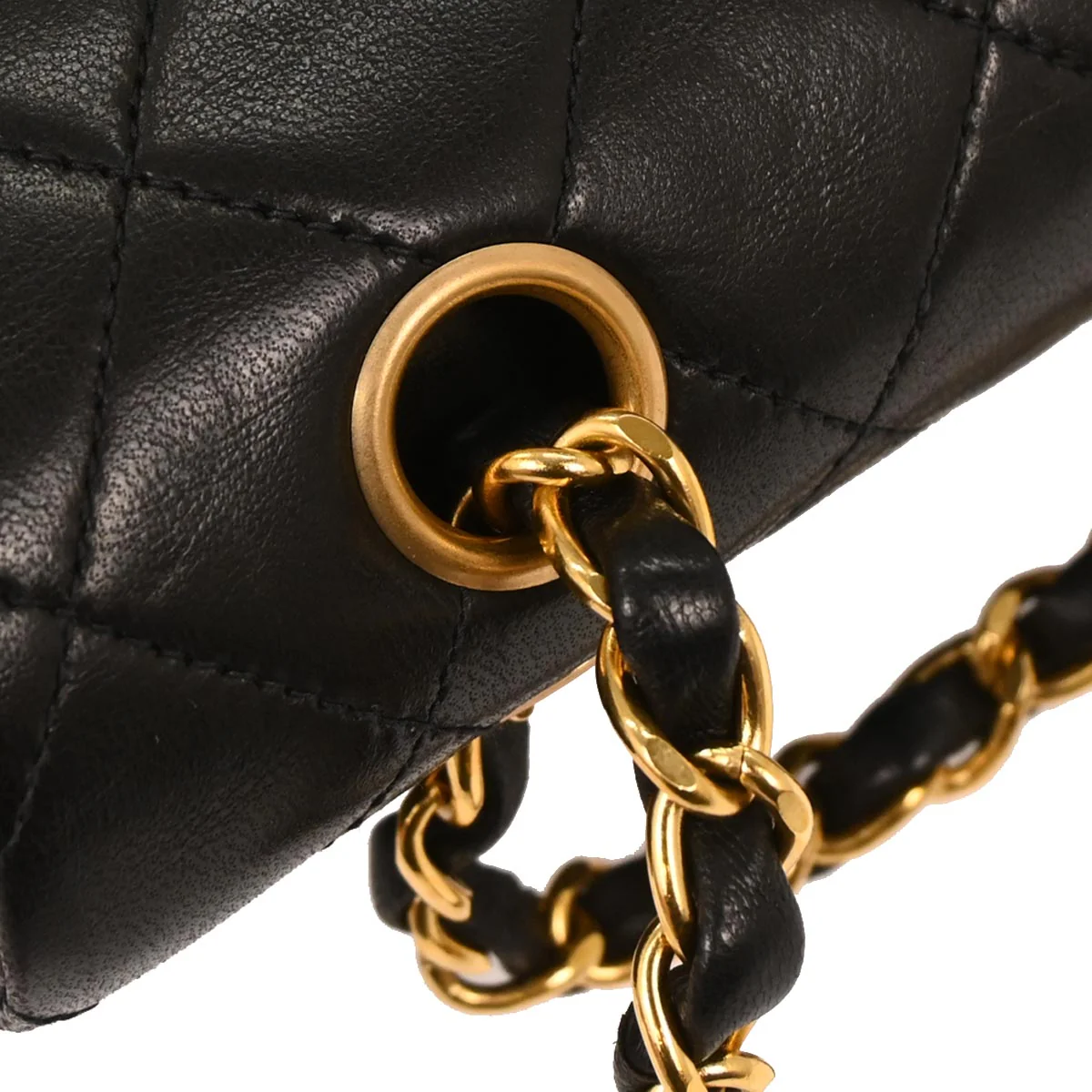 Chanel 1994-1996 Black Lambskin Medium Classic Double Flap Shoulder Bag - Image 5