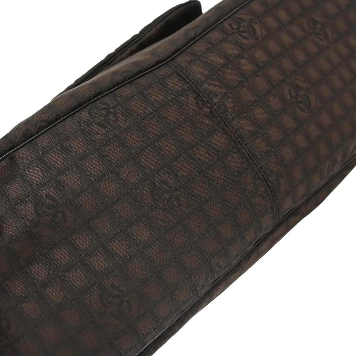 Chanel Brown Jacquard Nylon Travel Line Tote Handbag - Image 5