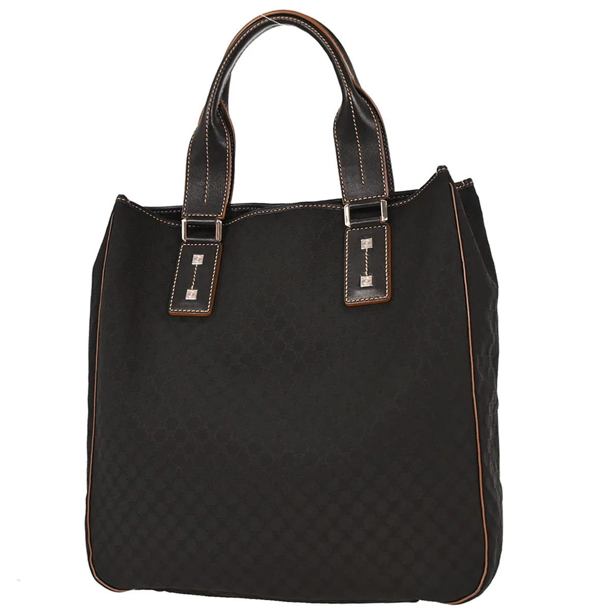 Celine * Black Canvas Macadam Tote Handbag - Image 2