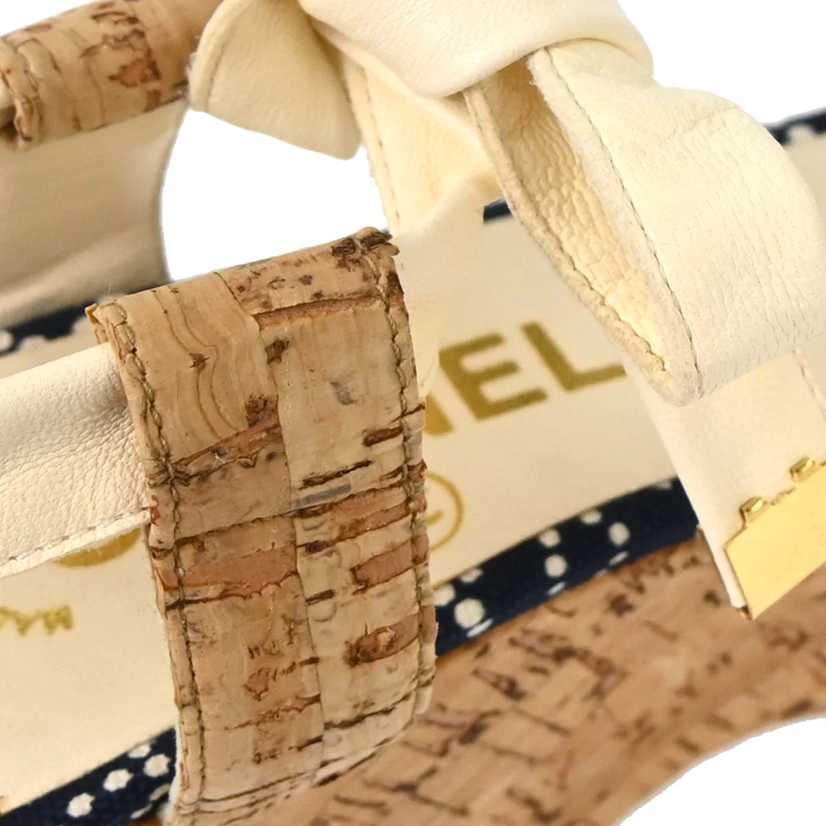 Chanel * Navy Sandals Shoes #38 - Image 5