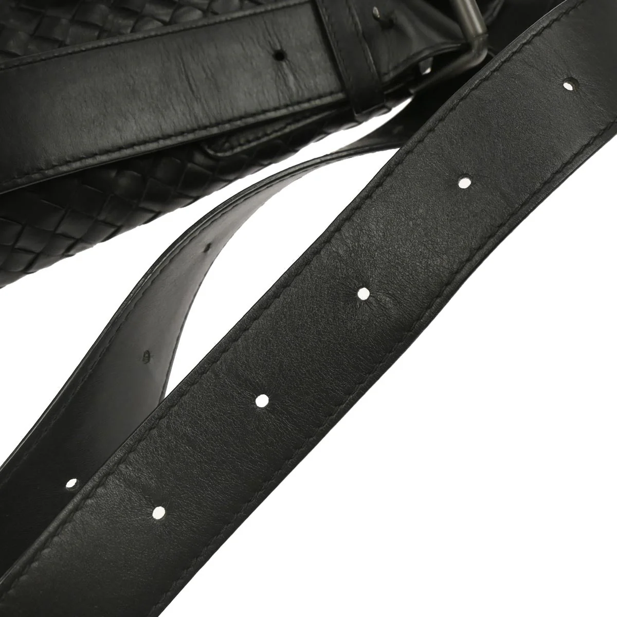 Bottega Veneta Black Calfskin Intrecciato Messenger Bag - Image 5