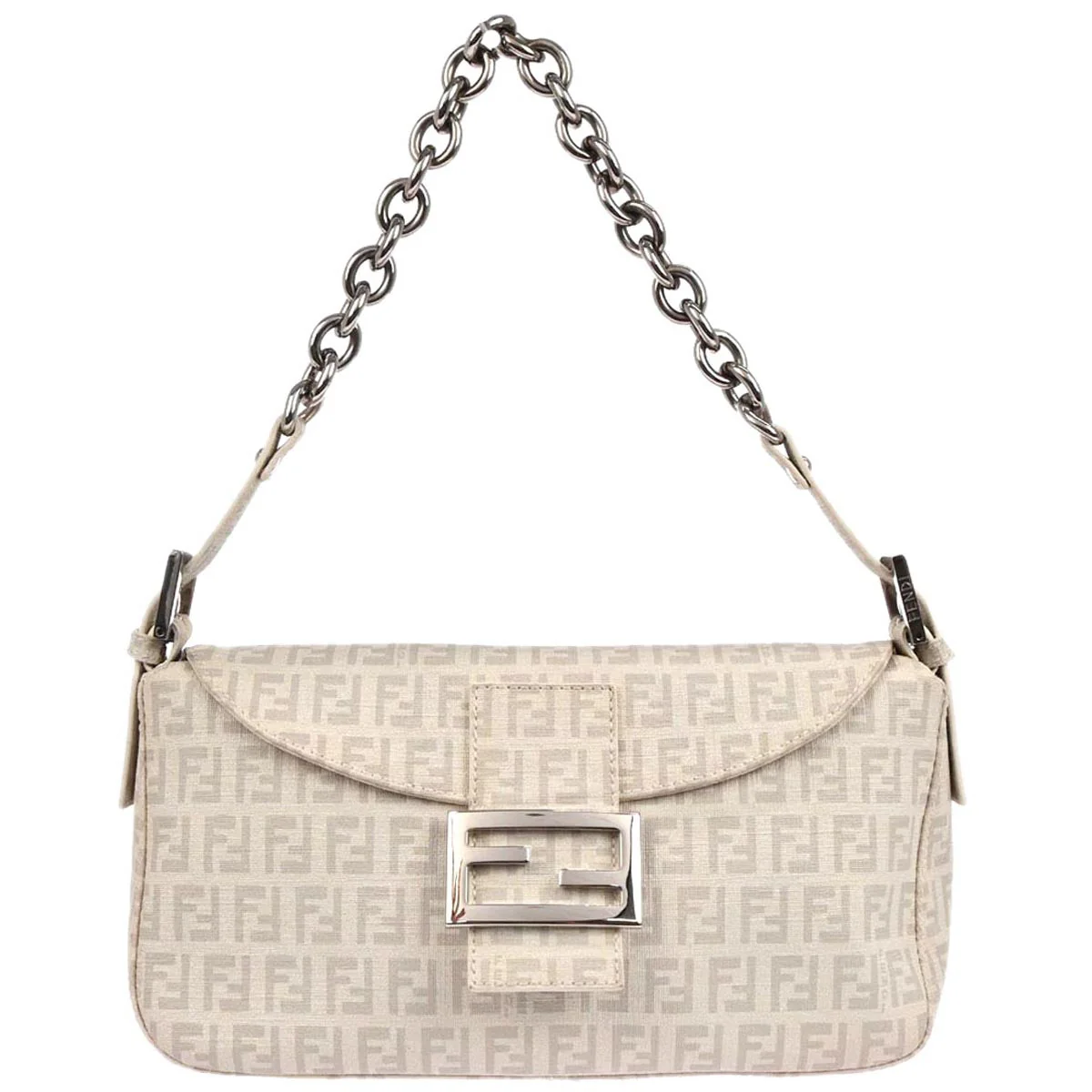Fendi White PVC Zucchino Handbag
