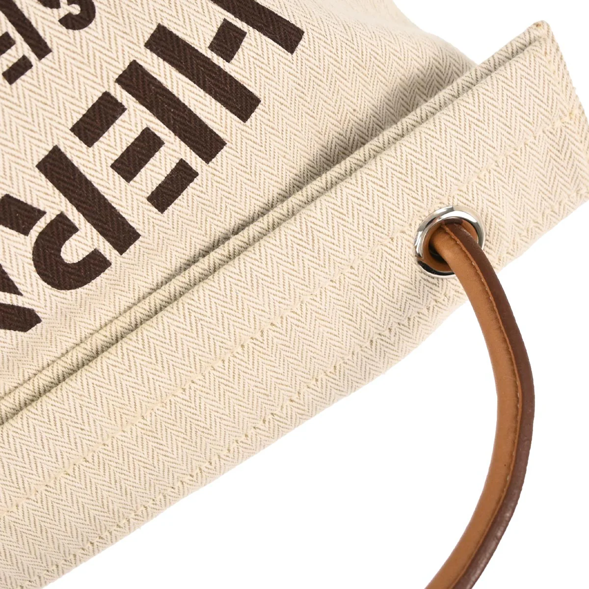 Hermes Beige Gold Toile Chevrons Aline MM Shoulder Bag - Image 4