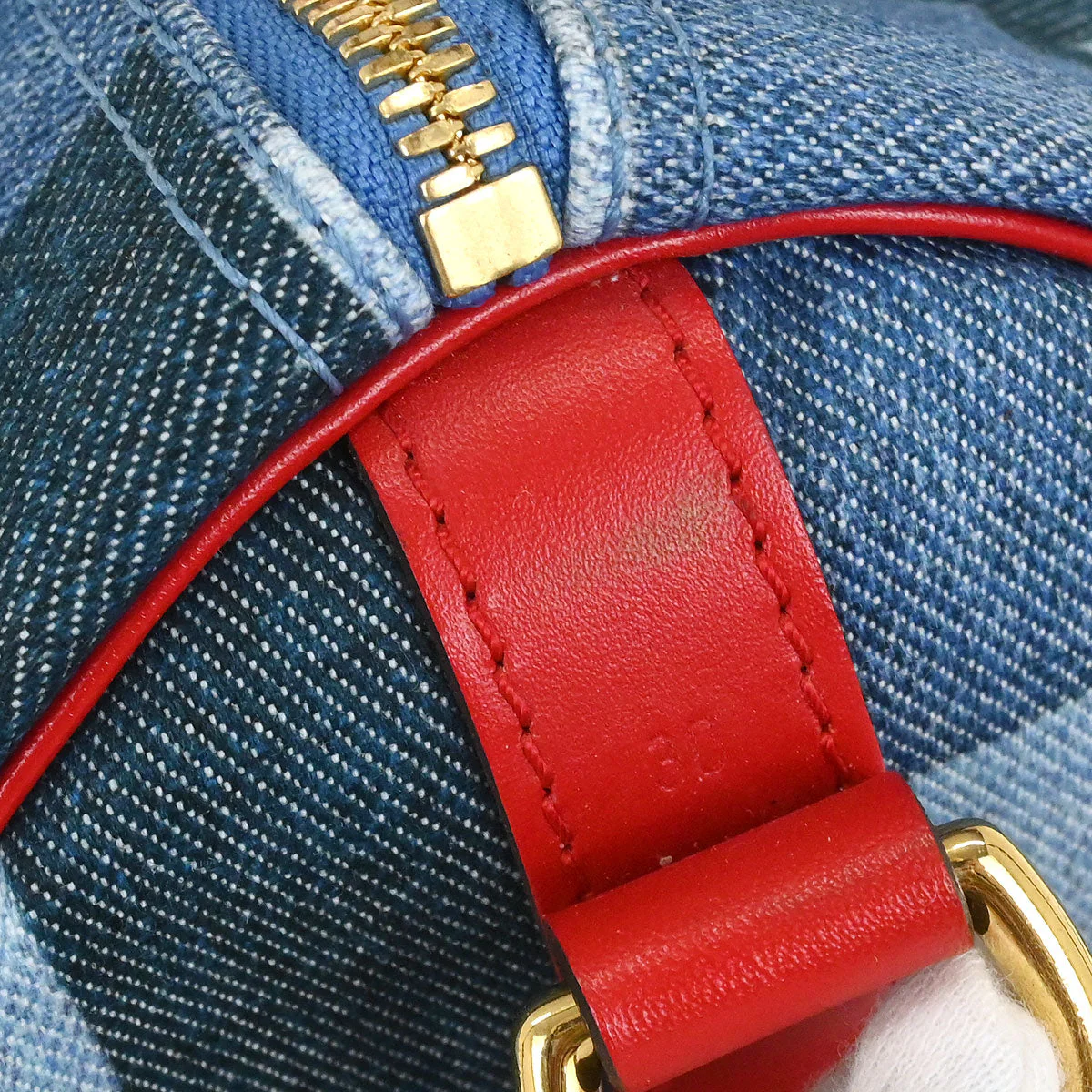 Louis Vuitton 2019 Denim Square Patchwork Speedy Bandouliere 30 2way Shoulder Handbag M45041 - Image 5