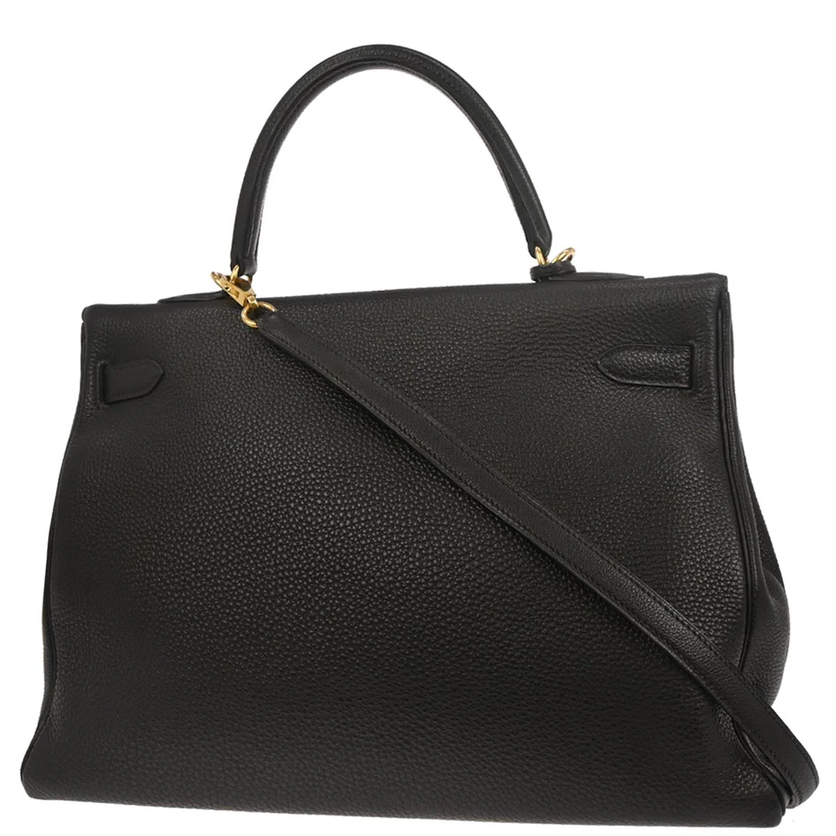 Hermes Black Togo Kelly 35 Retourne 2way Shoulder Handbag - Image 2