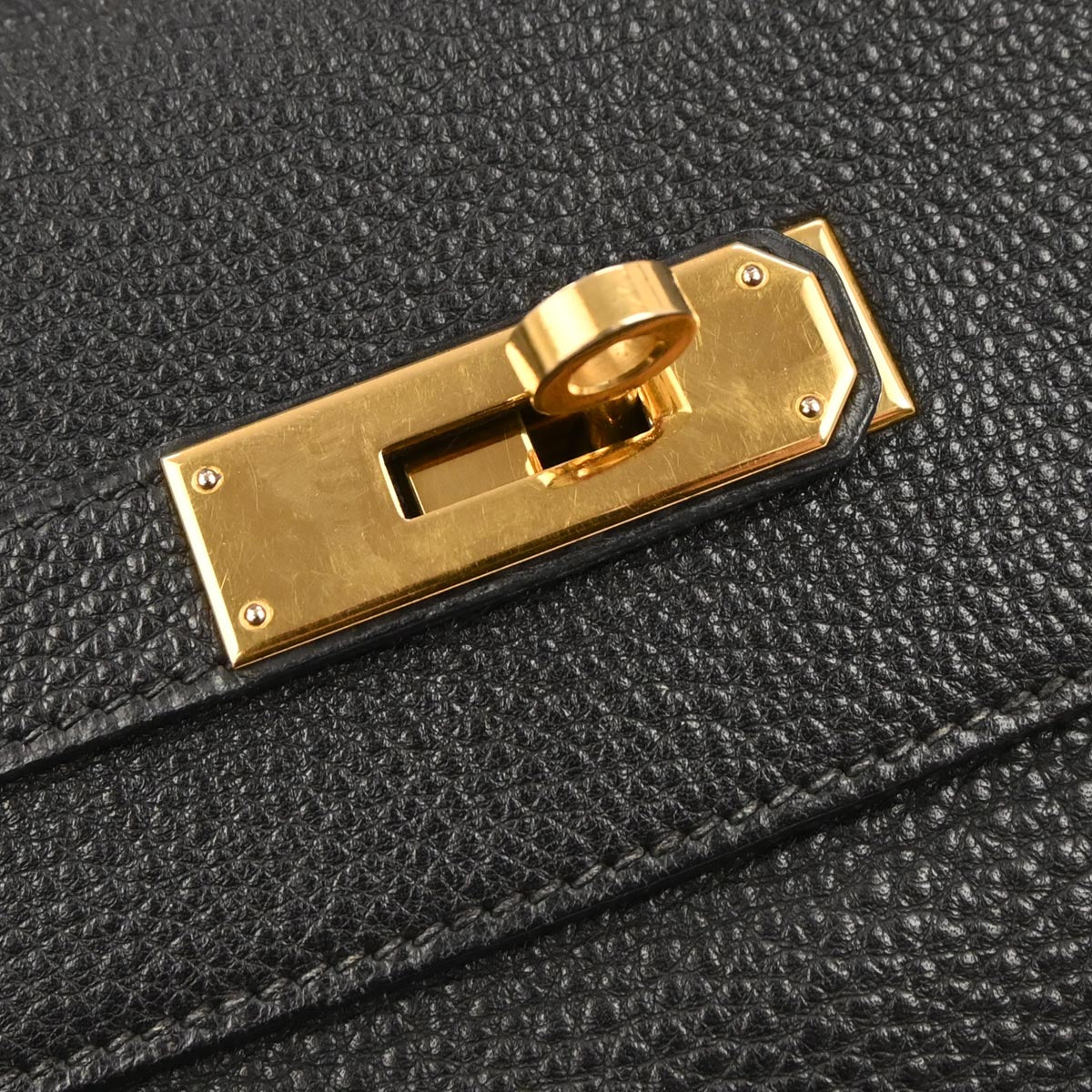 Hermes Black Togo Kelly 35 Retourne 2way Shoulder Handbag - Image 7