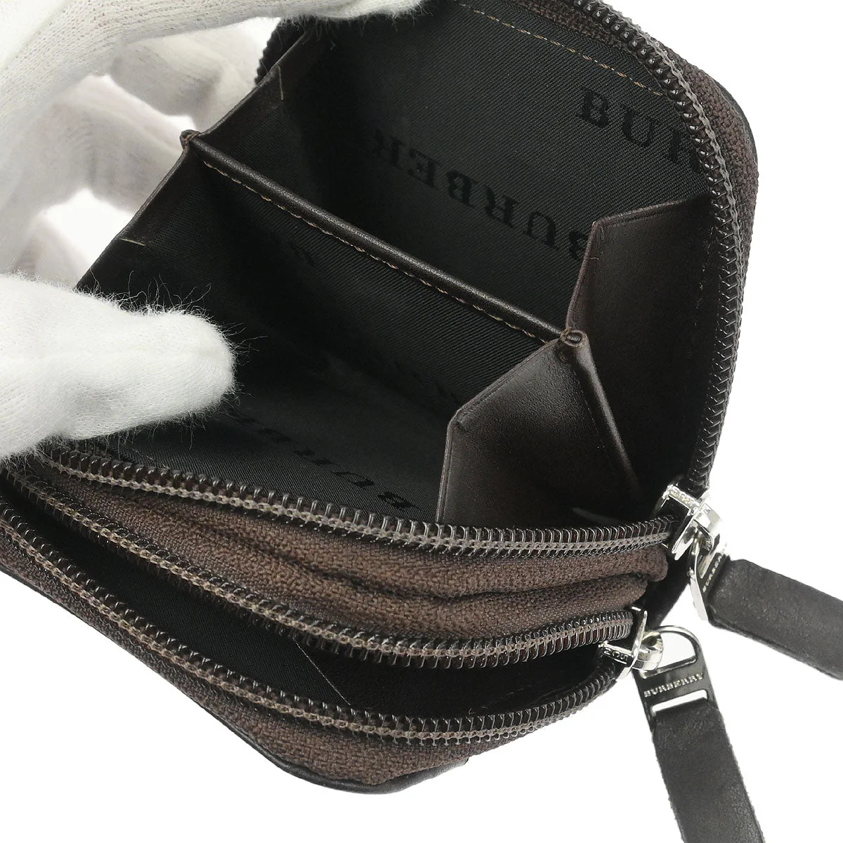 Burberry Beige Burberry Check Coin Case Wallet - Image 7