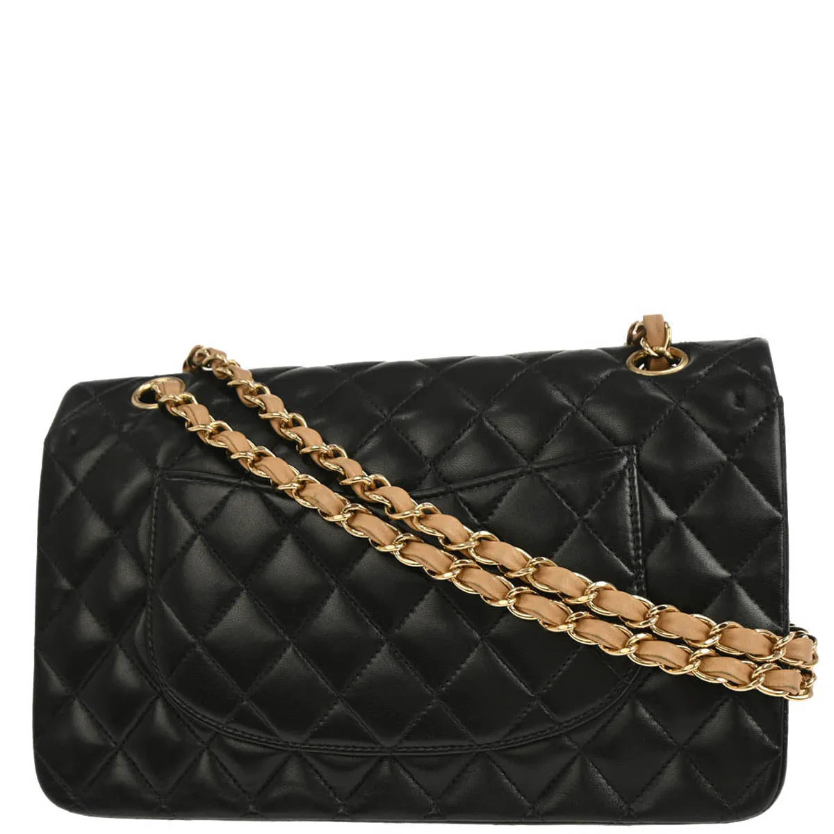Chanel 2003-2004 Black Lambskin Medium Classic Double Flap Shoulder Bag - Image 2