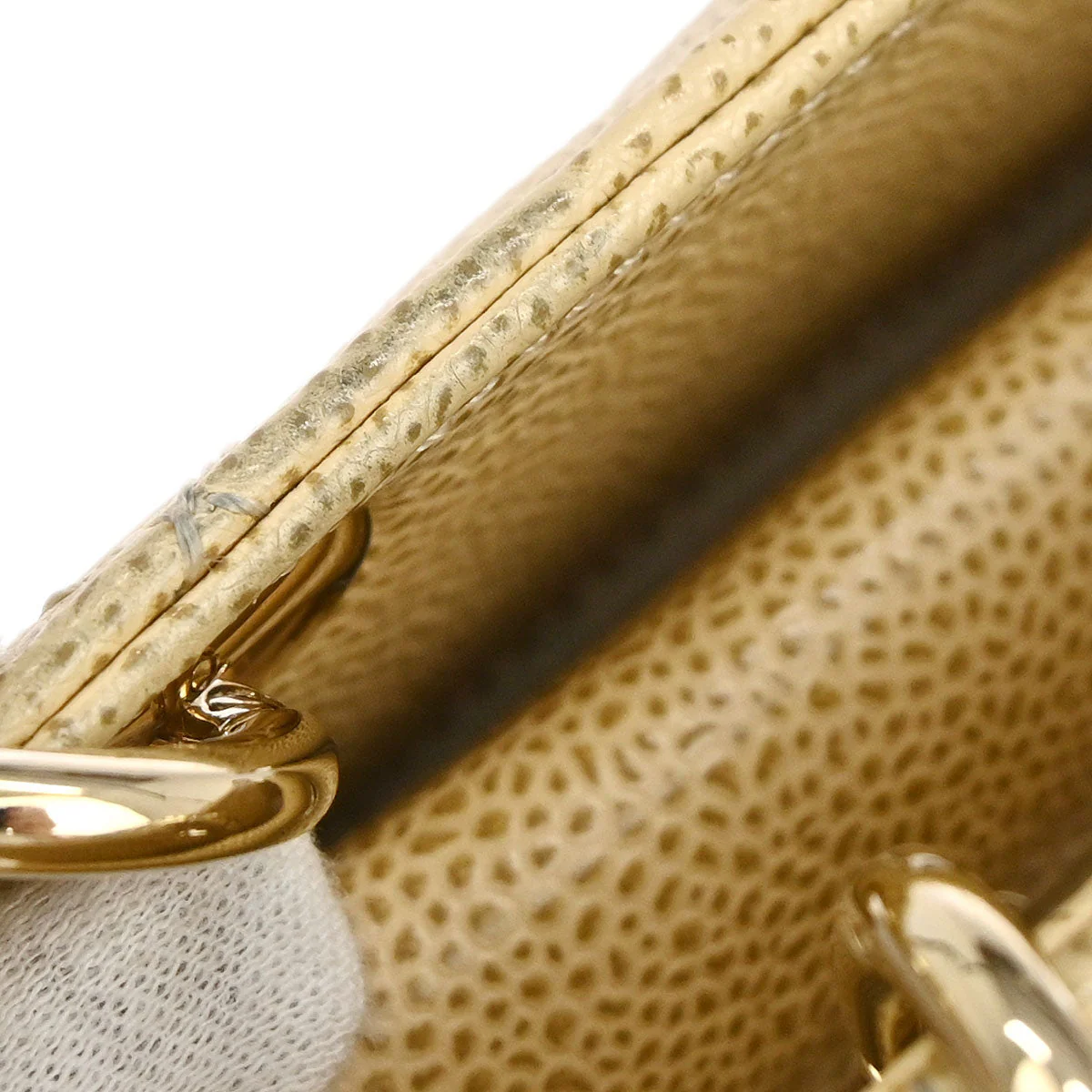 Chanel 2002-2003 Beige Caviar Skin Petite Timeless Tote PTT Chain Handbag - Image 6