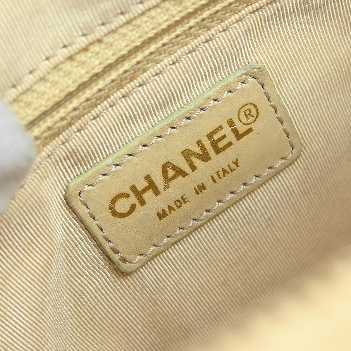 Chanel 2002-2003 Beige Caviar Skin Petite Timeless Tote PTT Chain Handbag - Image 8