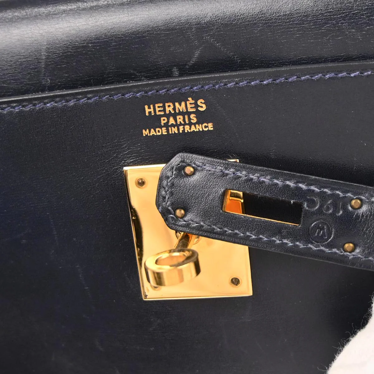 Hermes Navy Box Calf Kelly 32 Retourne 2way Shoulder Handbag - Image 10