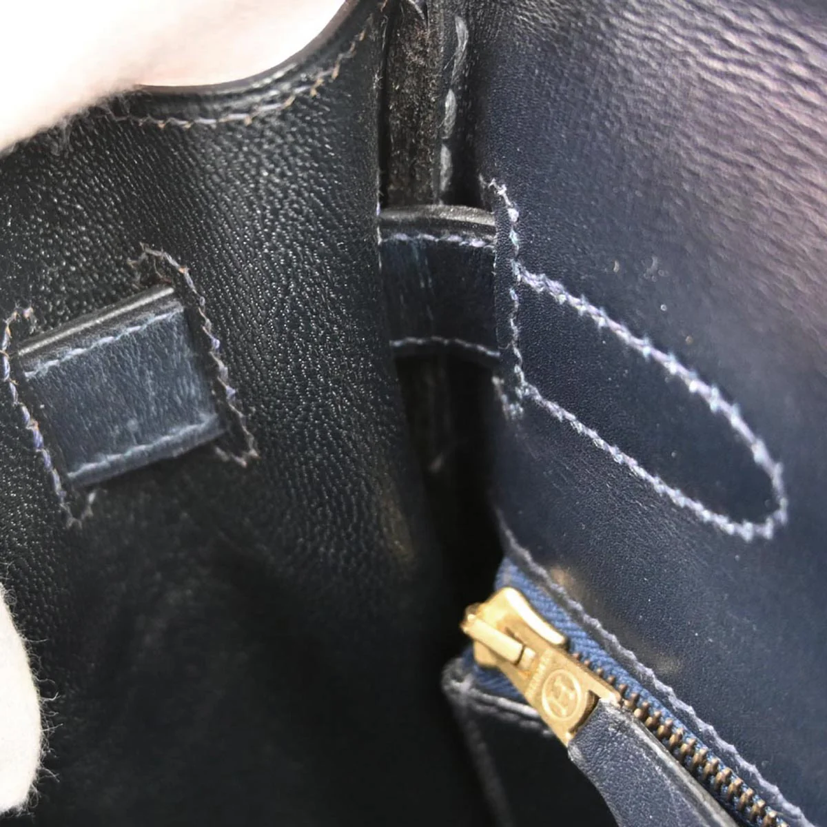 Hermes Navy Box Calf Kelly 32 Retourne 2way Shoulder Handbag - Image 9