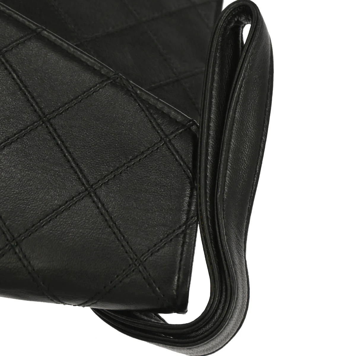 Chanel 1986-1988 Black Lambskin Bicolore Clutch Bag - Image 5