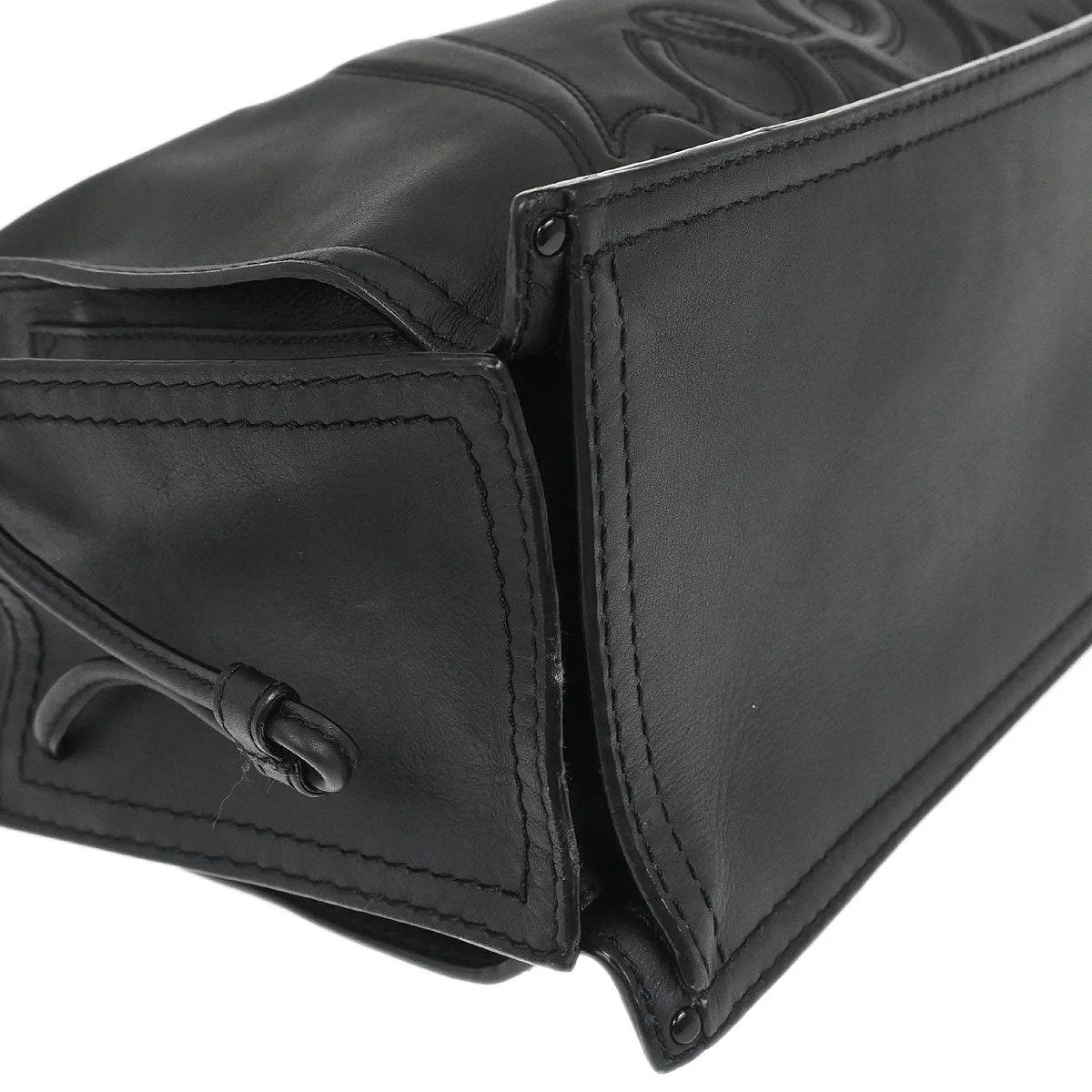 Loewe * Black Leather Shopper Tote Handbag - Image 4