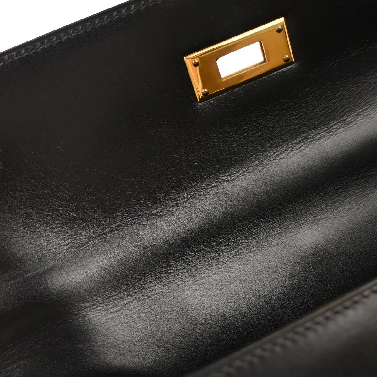 Hermes Black Box Calf Kelly 28 Sellier 2way Shoulder Handbag - Image 9