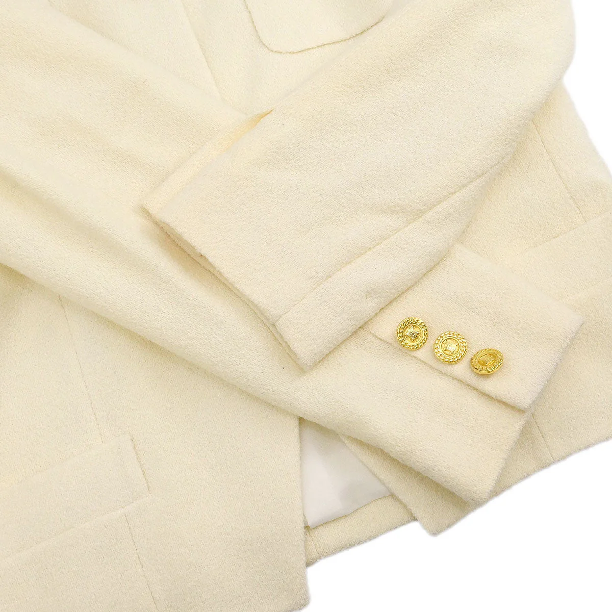 Celine Setup Suit Jacket Skirt Ivory #44 - Image 4