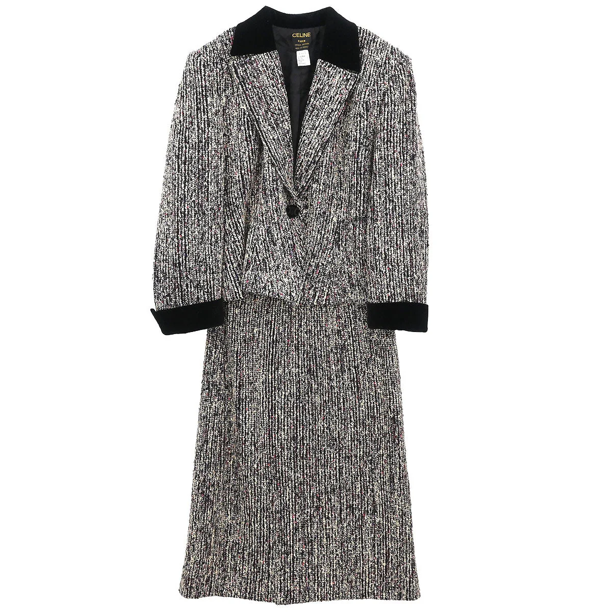 Celine Setup Suit Jacket Skirt Black #44