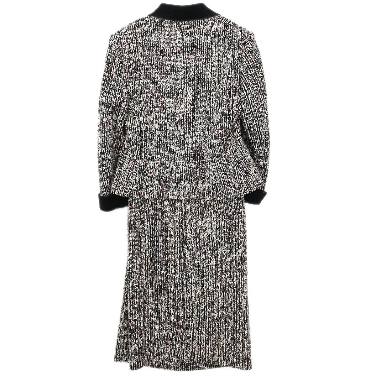 Celine Setup Suit Jacket Skirt Black #44 - Image 2