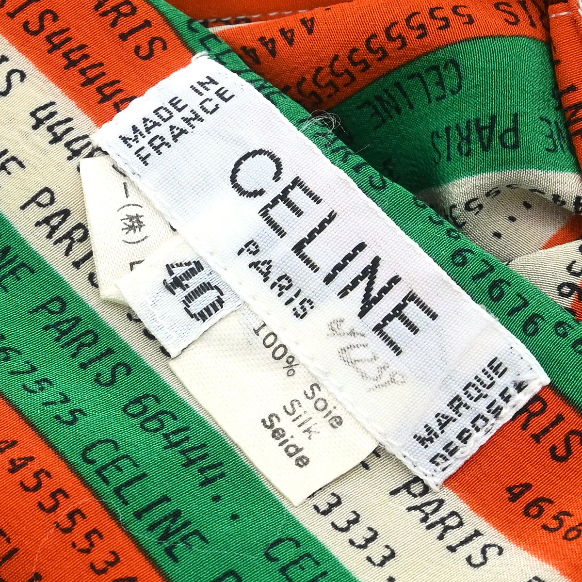 Celine Blouse Shirt Orange Green #40 - Image 10