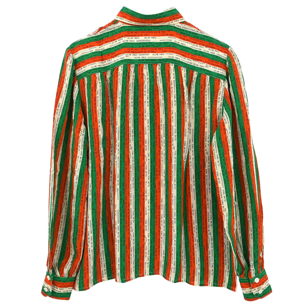 Celine Blouse Shirt Orange Green #40 - Image 2