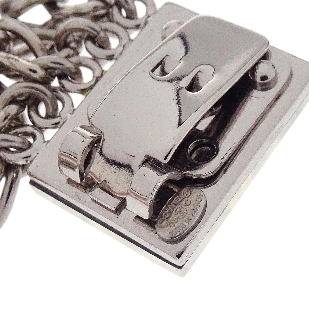Chanel Silver Chain Charm Clip Brooch 03C - Image 4