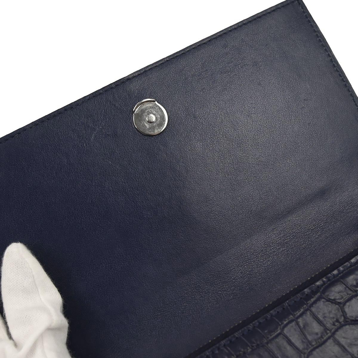 Saint Laurent Blue Kate WOC Wallet on Chain Shoulder Bag - Image 7
