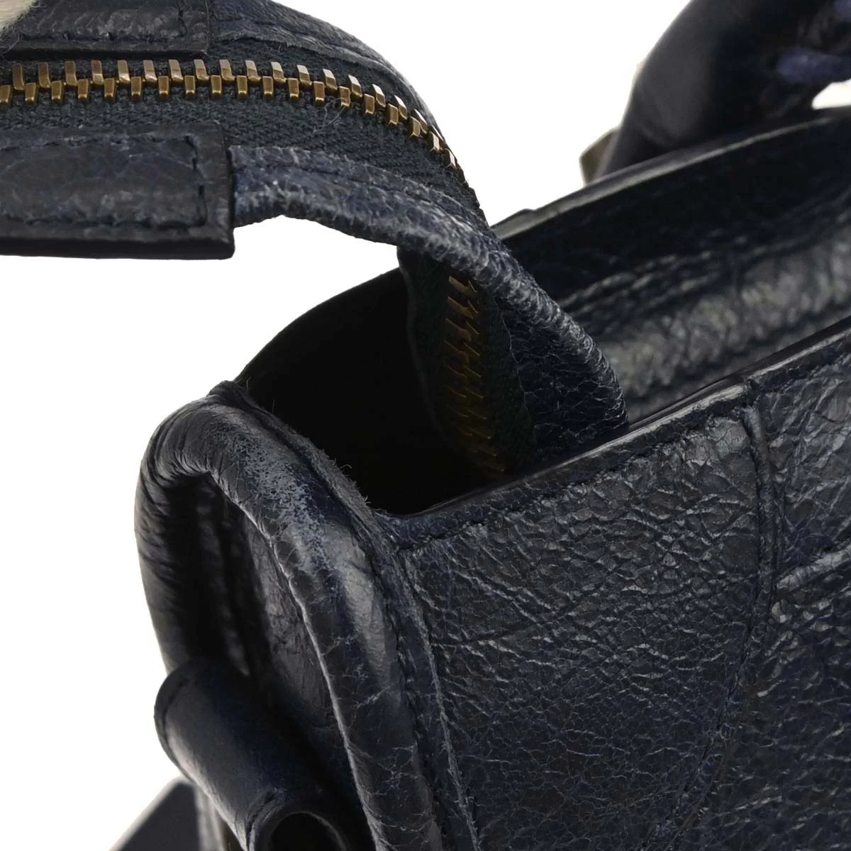 Balenciaga Navy Goatskin City Small 2way Shoulder Handbag - Image 7