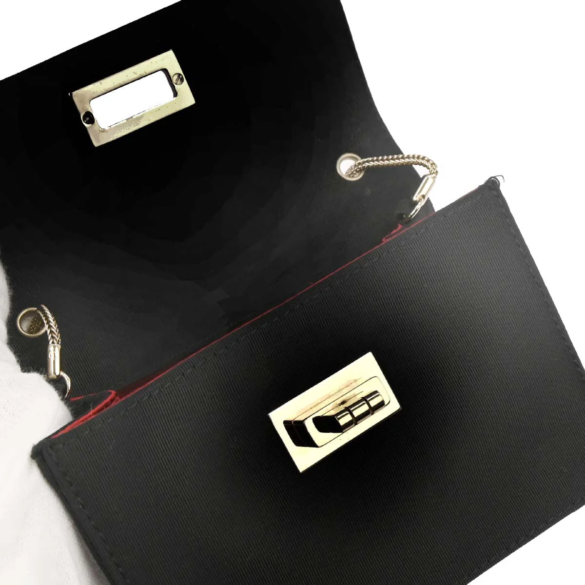 Chanel 2008-2009 Black Satin Mademoiselle Lock Handbag - Image 6
