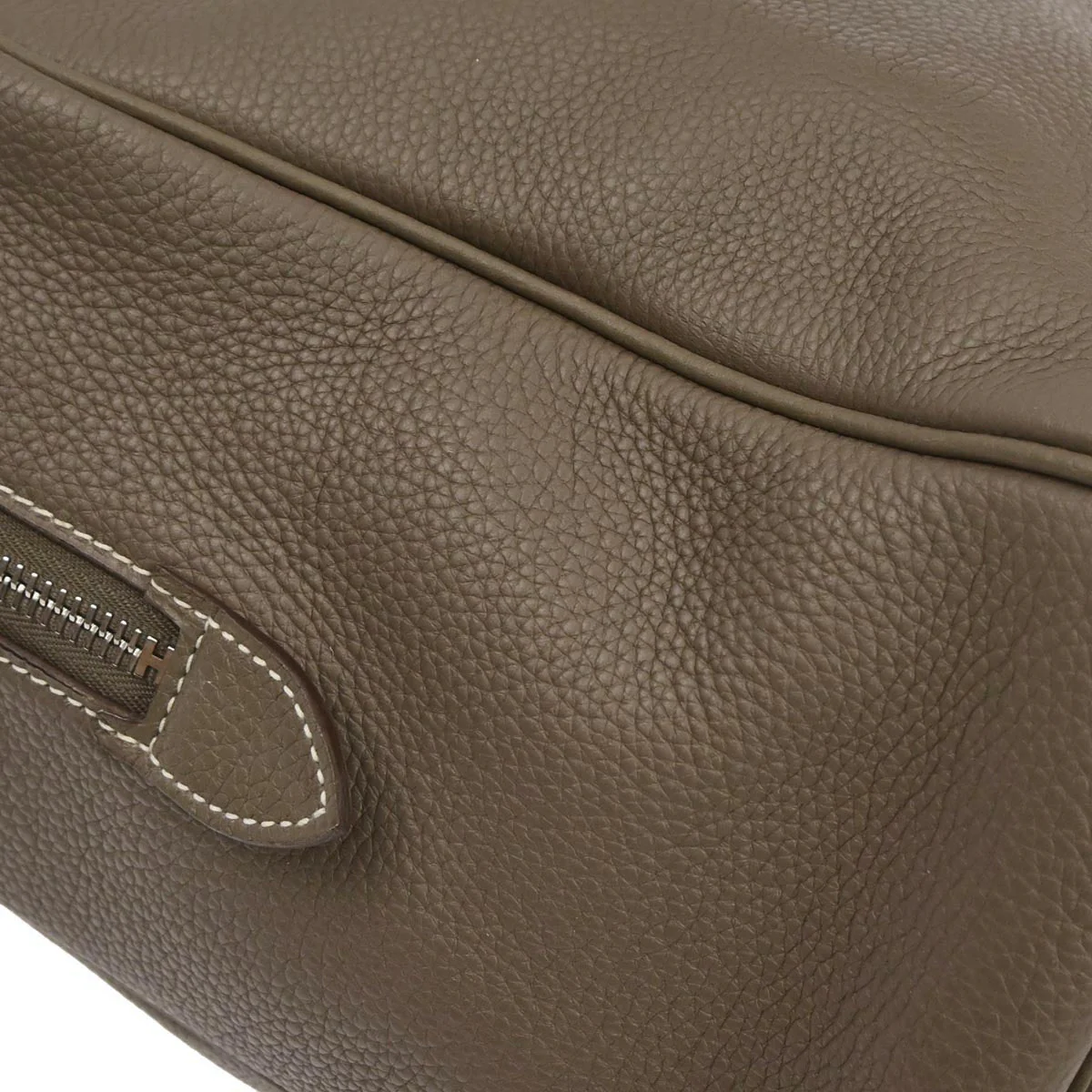 Hermes Etoupe Gray Taurillon Clemence Victoria 35 Business Handbag - Image 4