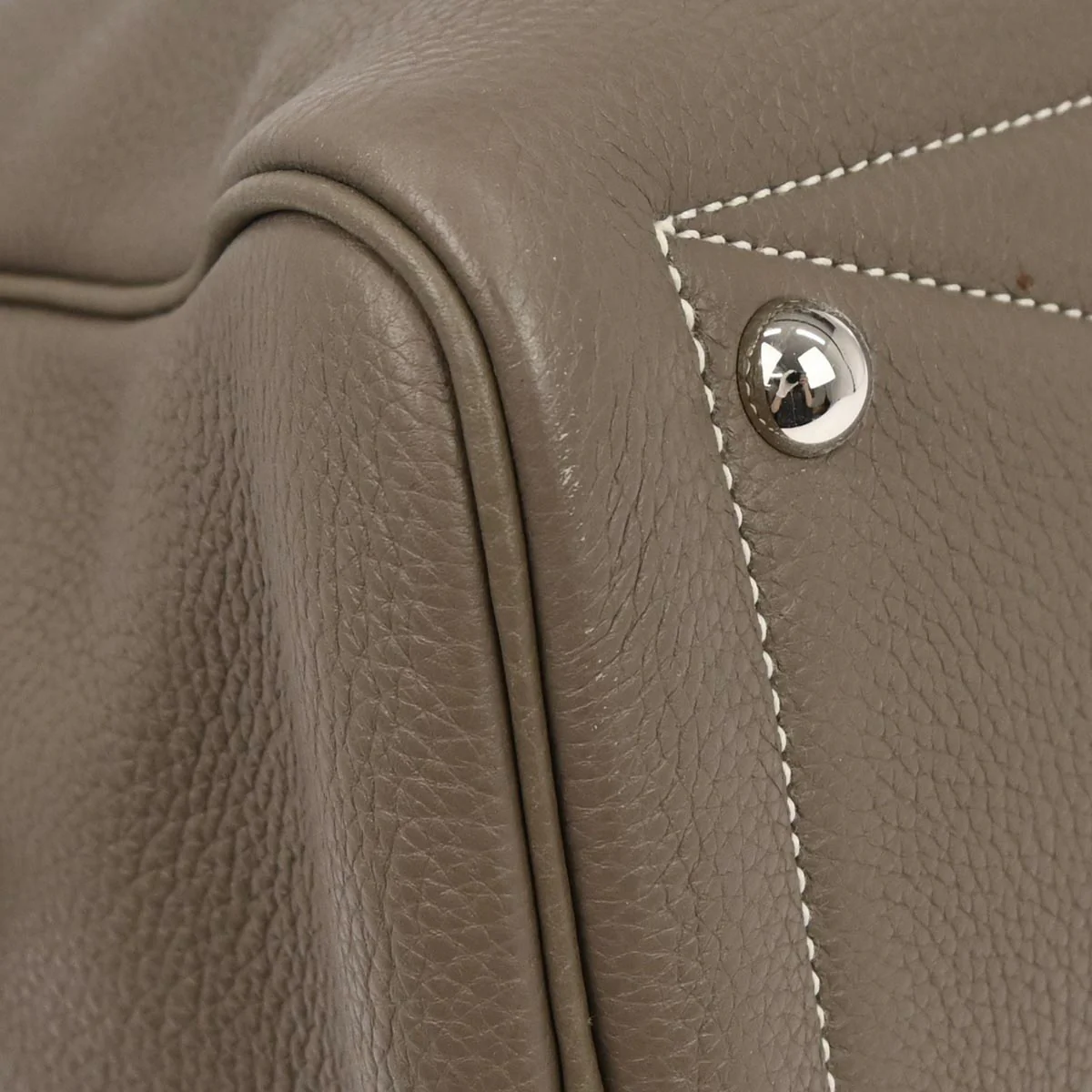 Hermes Etoupe Gray Taurillon Clemence Victoria 35 Business Handbag - Image 5