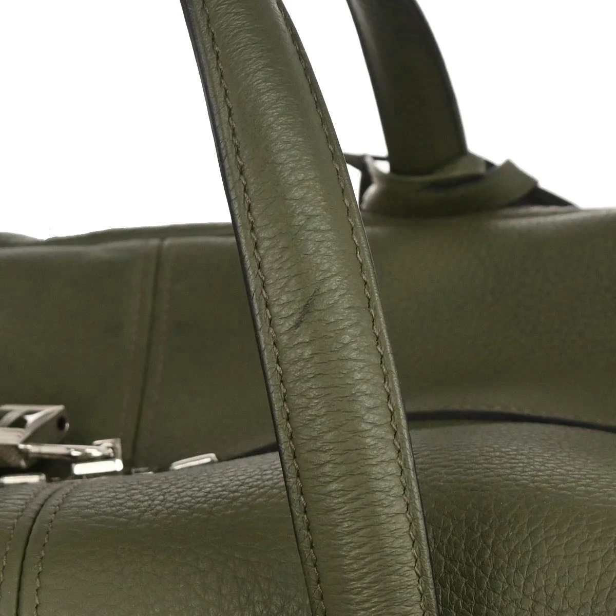 Hermes Olive Green Taurillon Clemence Victoria 50 Travel Handbag - Image 3