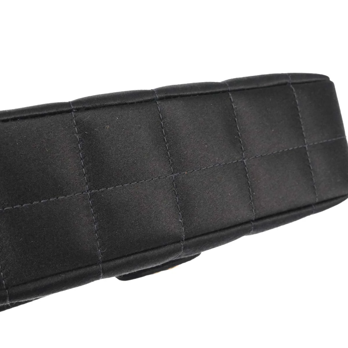 Chanel Black Satin Camellia Choco Bar Shoulder Bag - Image 3