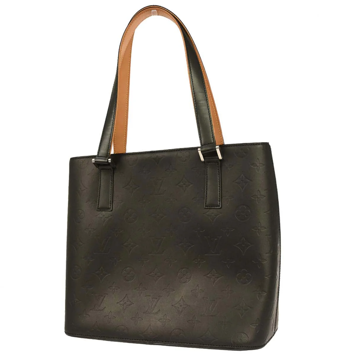 Louis Vuitton 2003 Black Monogram Mat Stockton Tote Handbag M55112 - Image 2