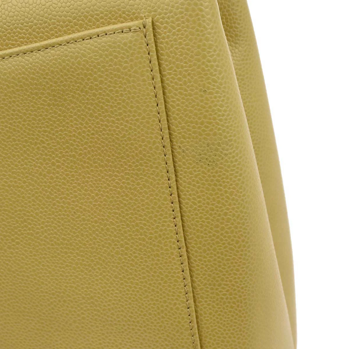 Chanel 1997-1999 Yellow Caviar Skin Kelly Top Handle Handbag - Image 3