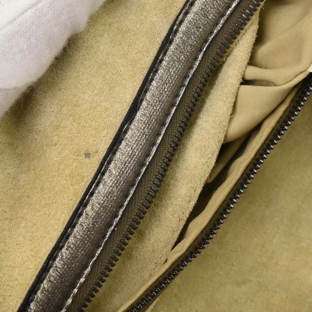 Bottega Veneta Gold Lambskin Intrecciato Handbag - Image 11