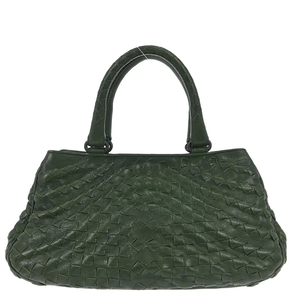 Bottega Veneta Green Leather Tote Handbag