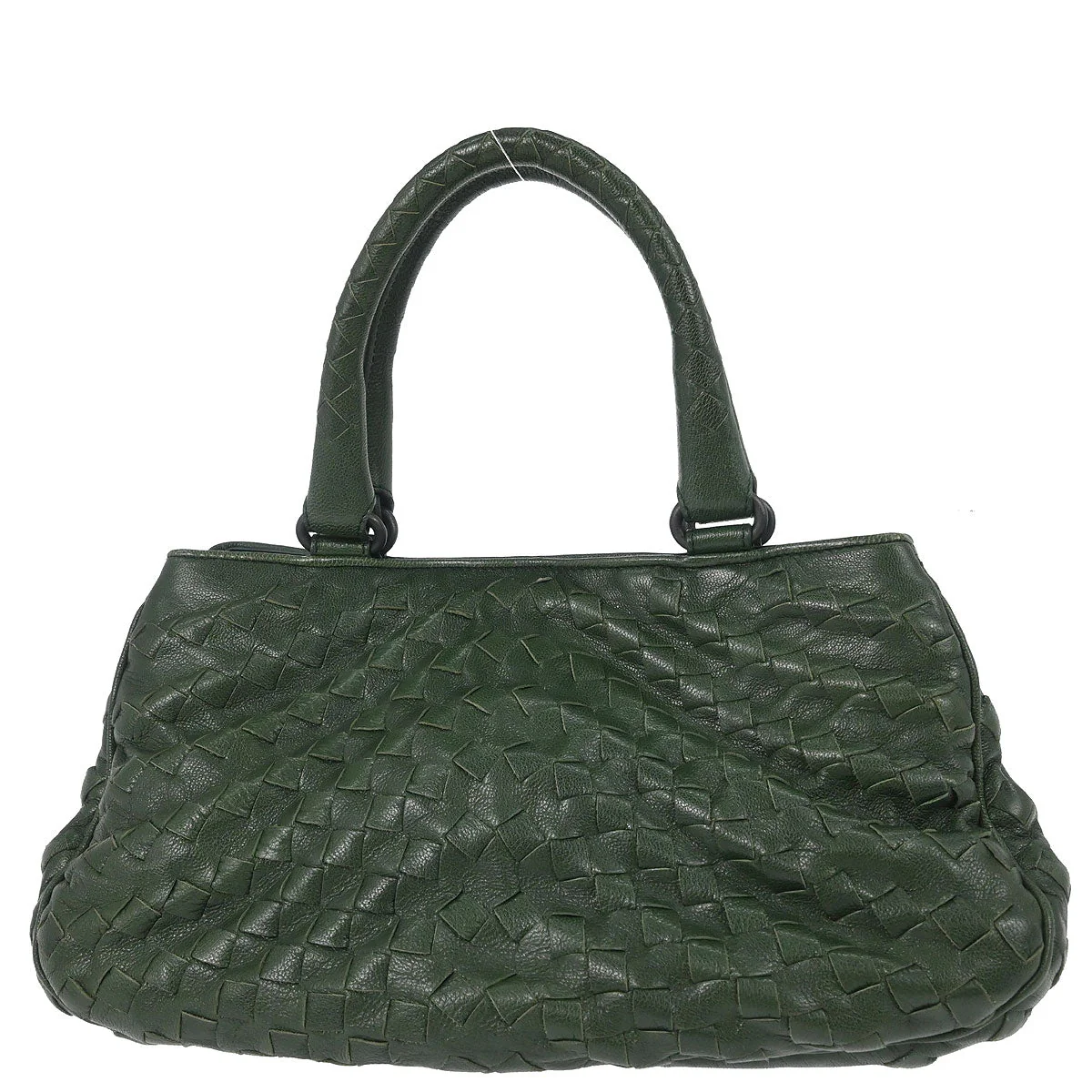 Bottega Veneta Green Leather Tote Handbag - Image 2