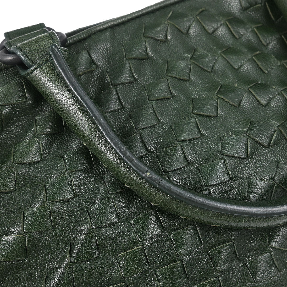 Bottega Veneta Green Leather Tote Handbag - Image 5