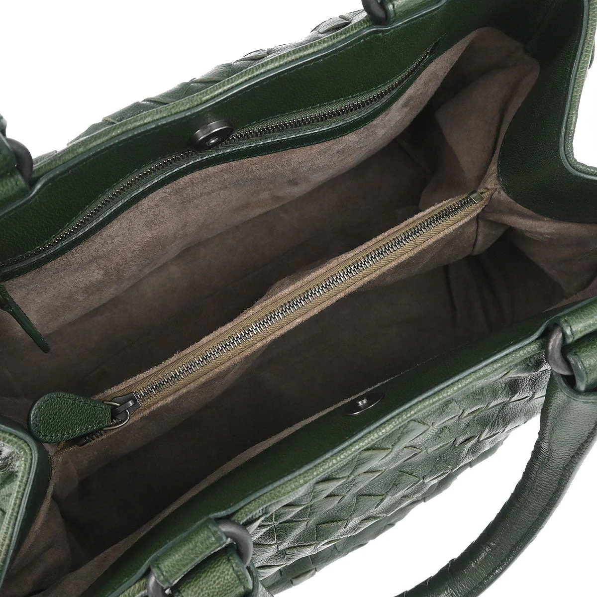 Bottega Veneta Green Leather Tote Handbag - Image 7