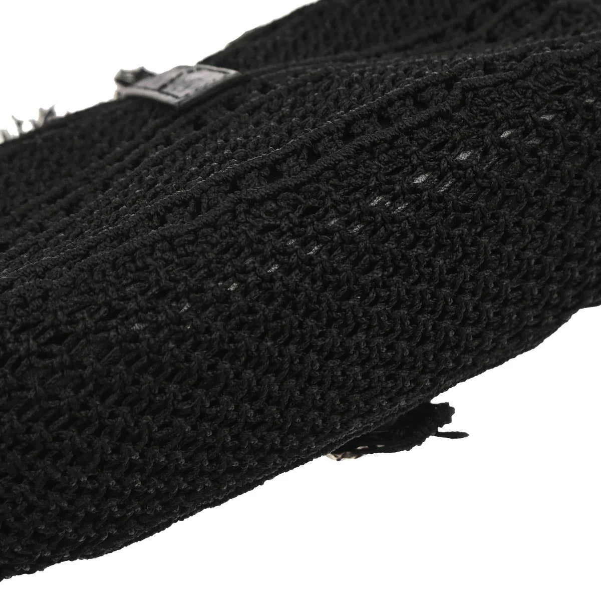 Saint Laurent Black Fabric Baby Crochet Shoulder Bag - Image 3