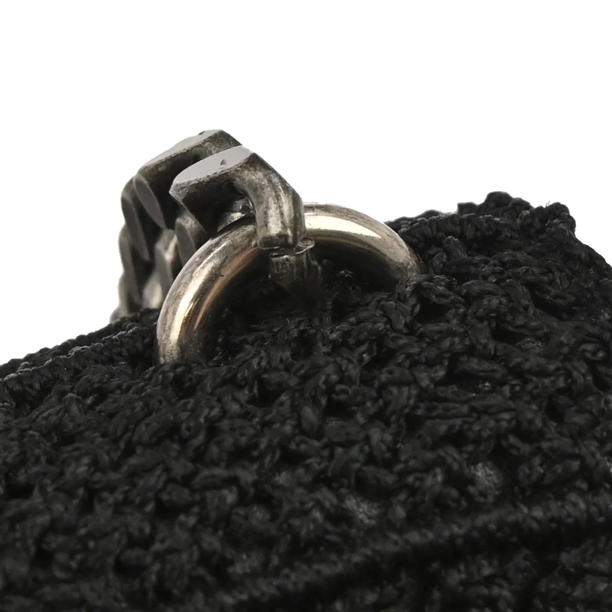 Saint Laurent Black Fabric Baby Crochet Shoulder Bag - Image 5