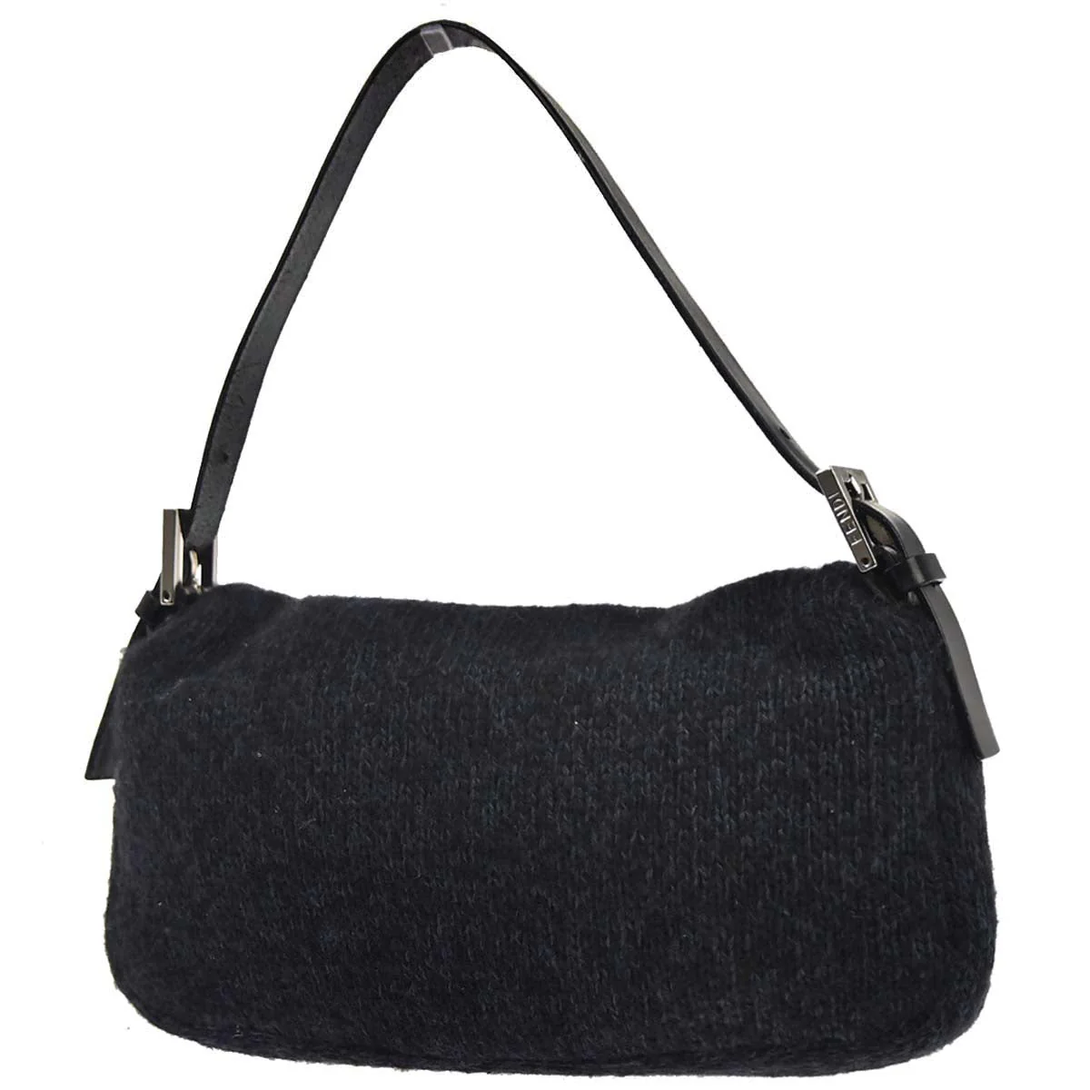 Fendi Black Wool Baguette Handbag - Image 2