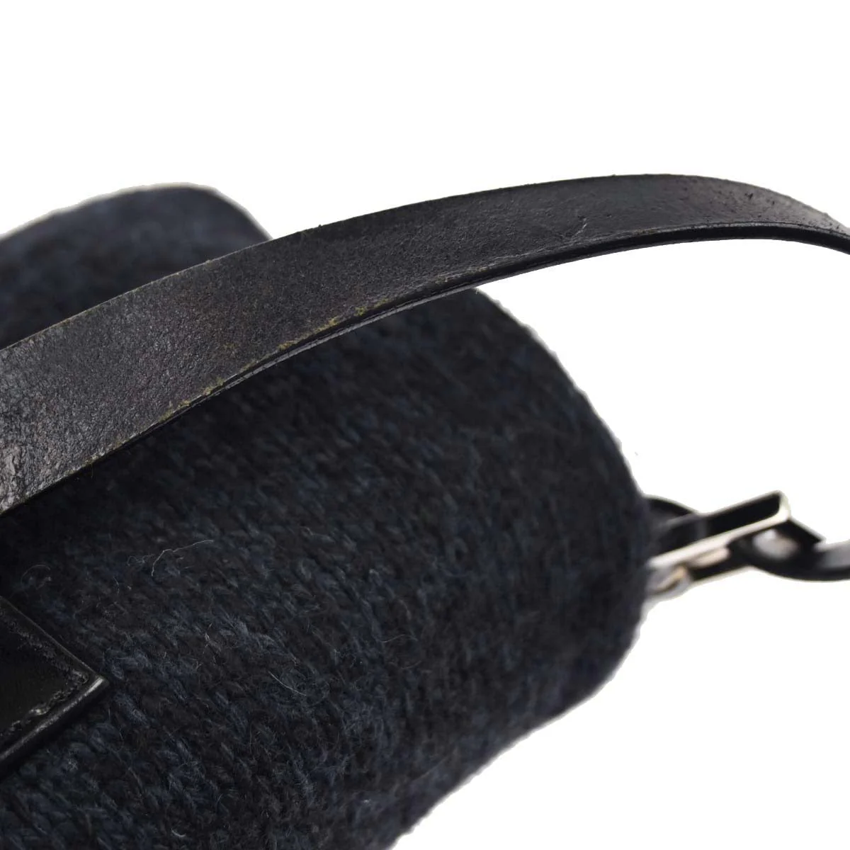Fendi Black Wool Baguette Handbag - Image 3