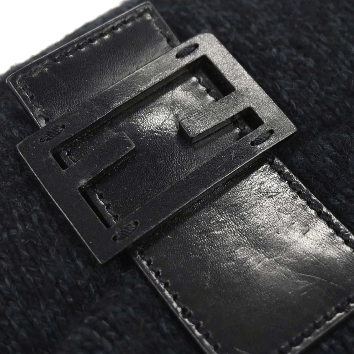 Fendi Black Wool Baguette Handbag - Image 4