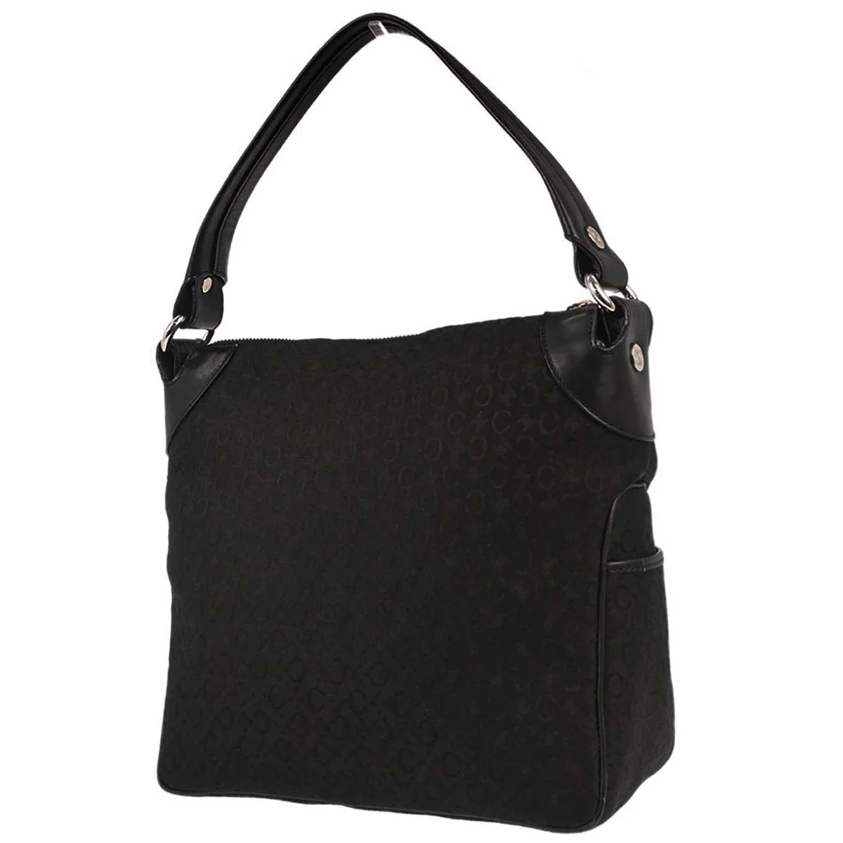 Celine Black Satin C Macadam Handbag - Image 2