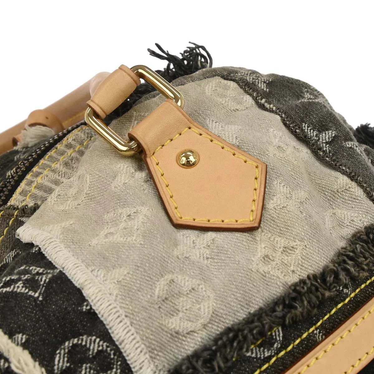 Louis Vuitton 2007 Gray Monogram Denim Patchwork Bowly Handbag M95377 - Image 5