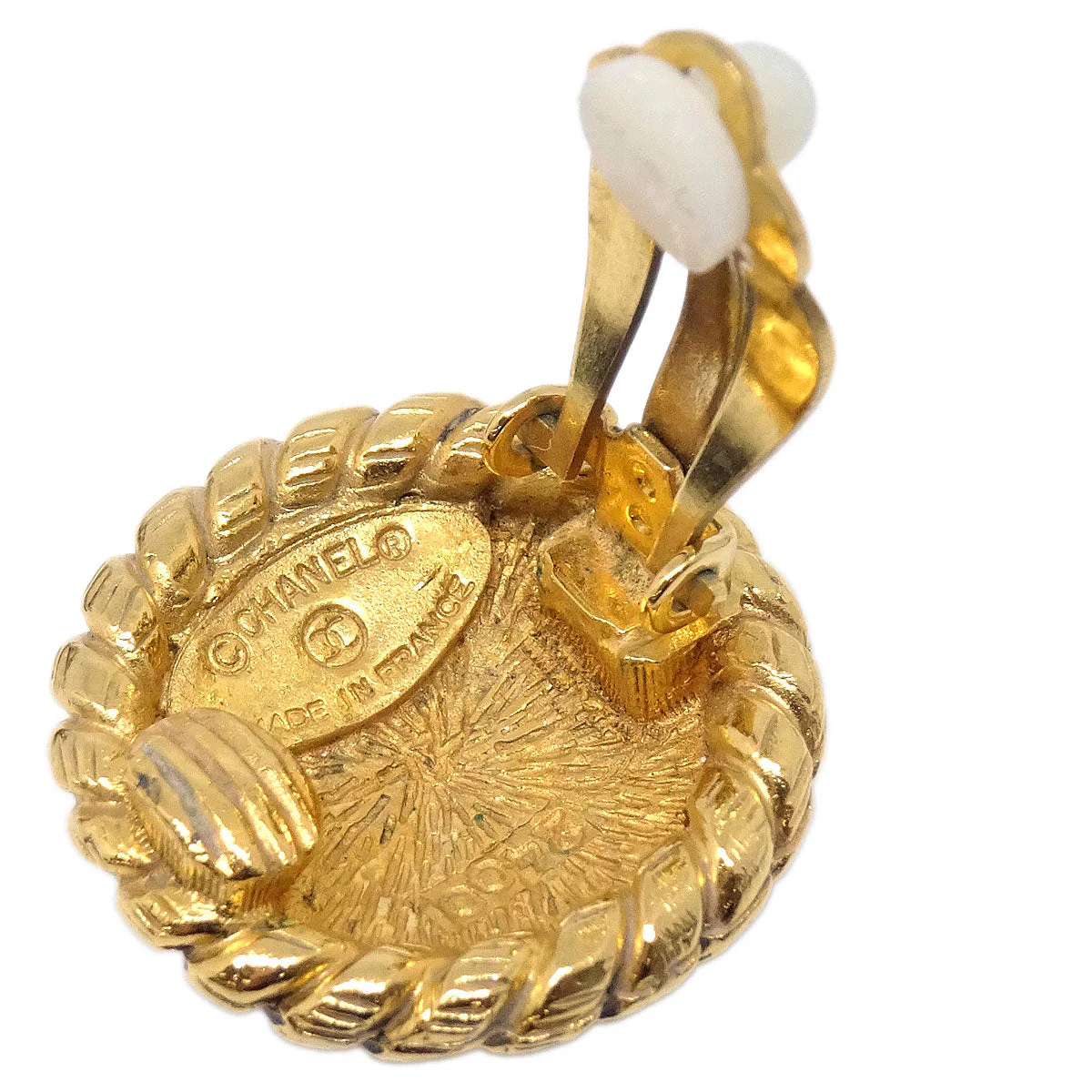 Chanel Button Clip-On Earrings Gold 2400 - Image 3
