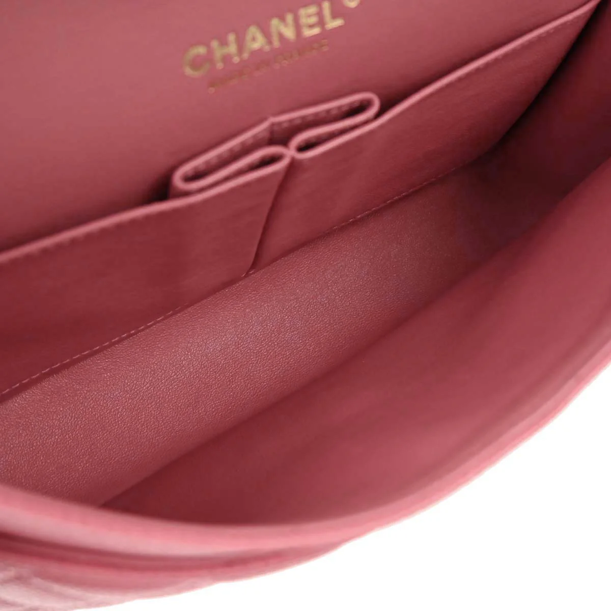 Chanel 2018 Pink Caviar Skin Medium Classic Double Flap Shoulder Bag - Image 8