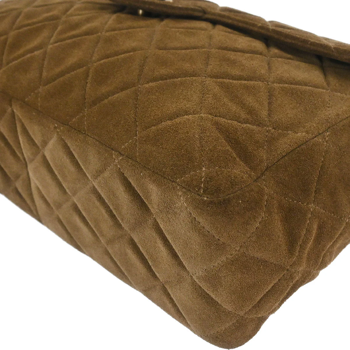 Chanel Brown Suede Jumbo Classic Flap Shoulder Bag - Image 4